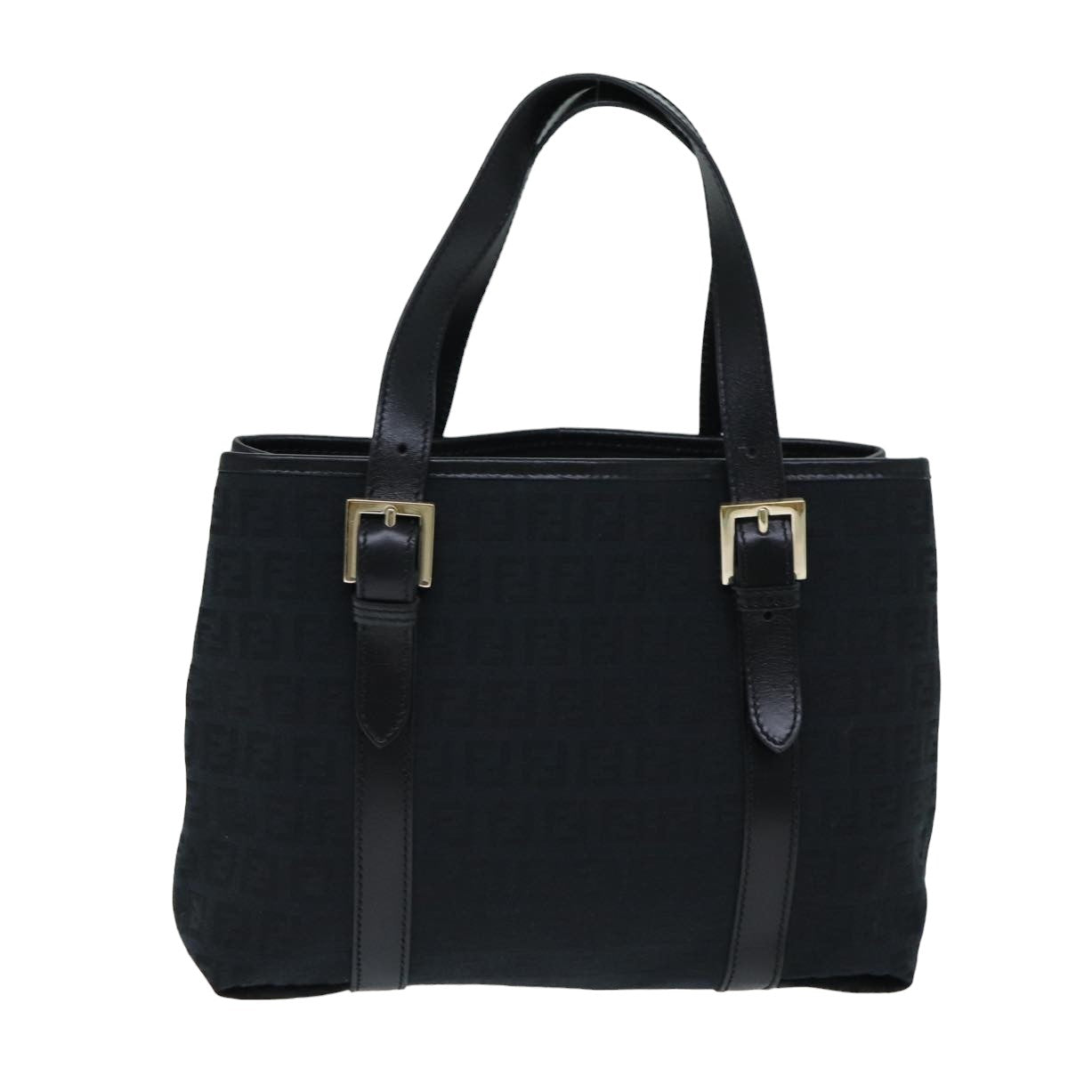 FENDI Zucchino Canvas Hand Bag Black74841