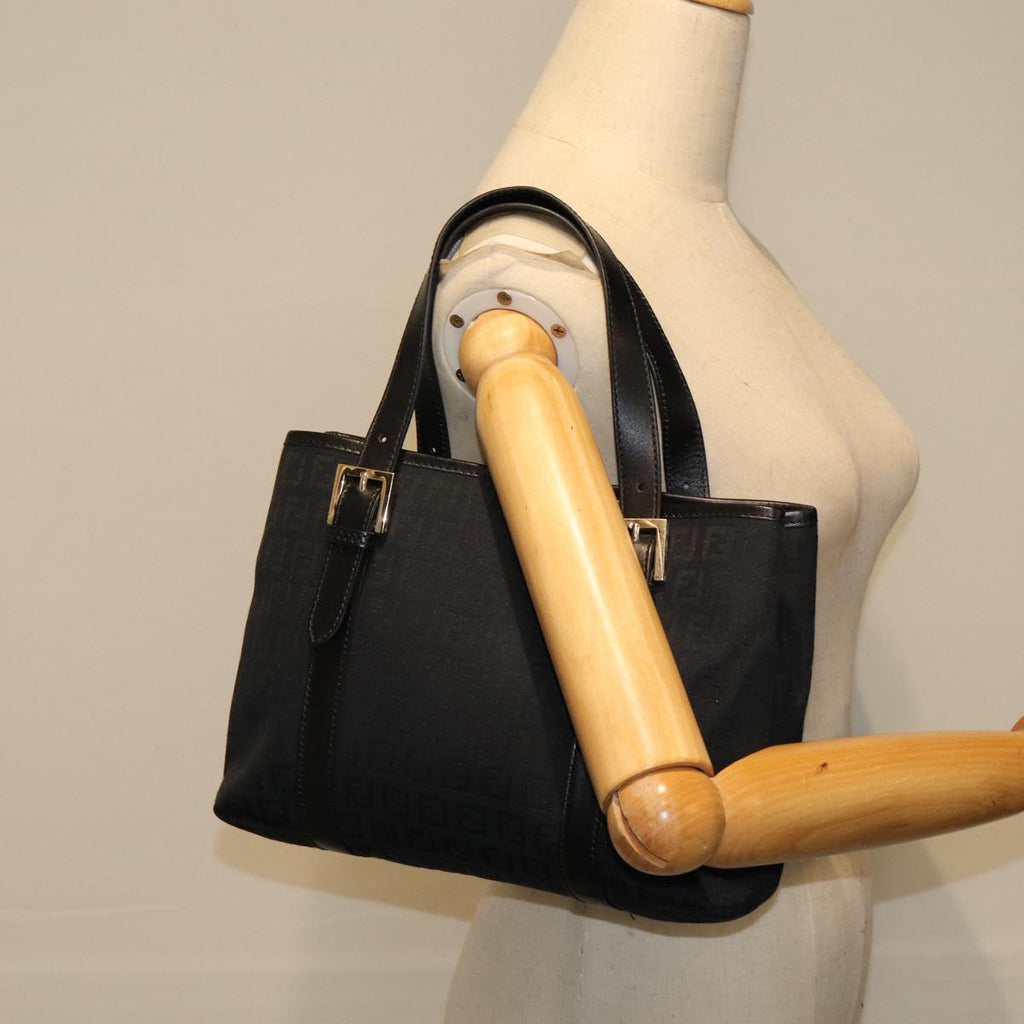 FENDI Zucchino Canvas Hand Bag Black74841