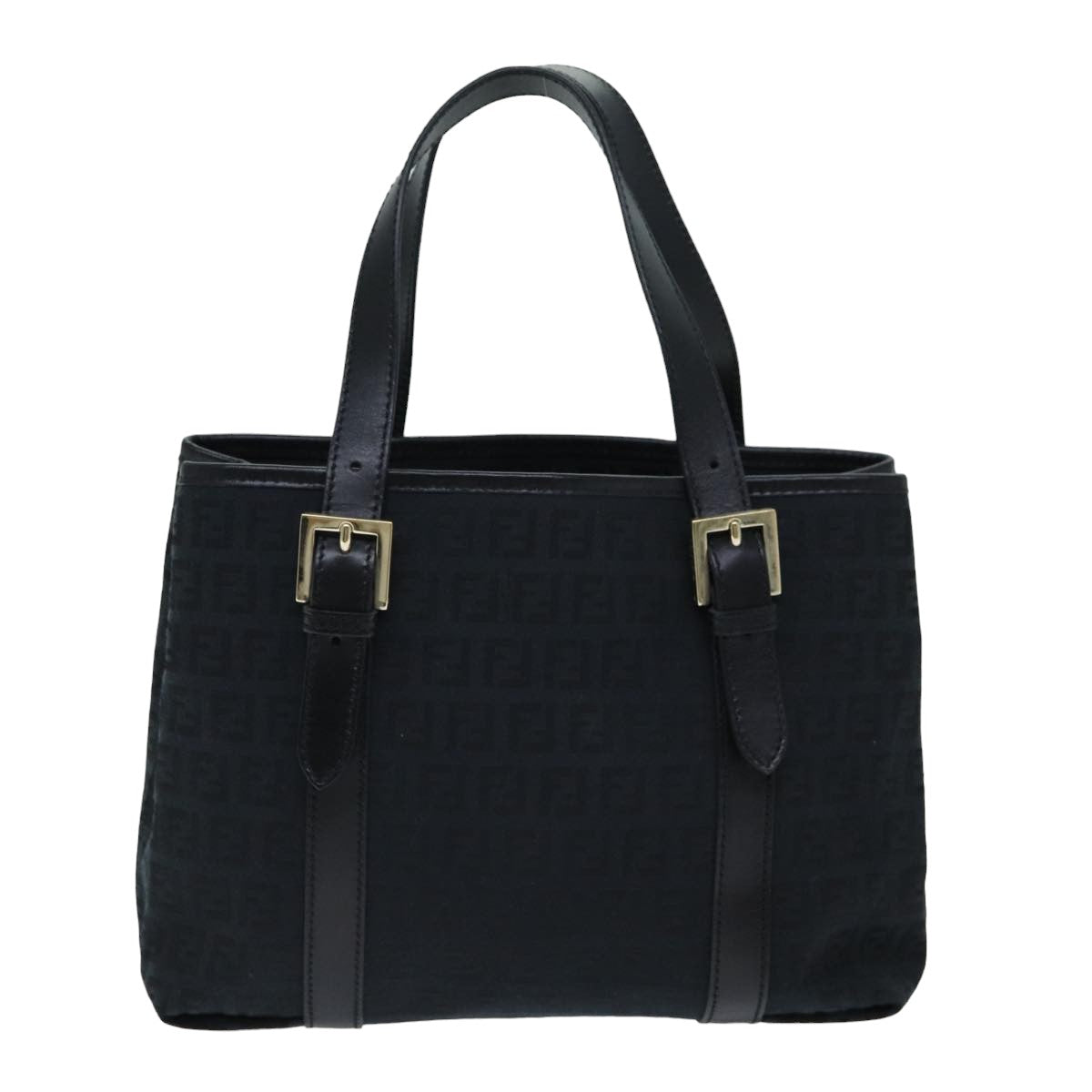 FENDI Zucchino Canvas Hand Bag Black74841