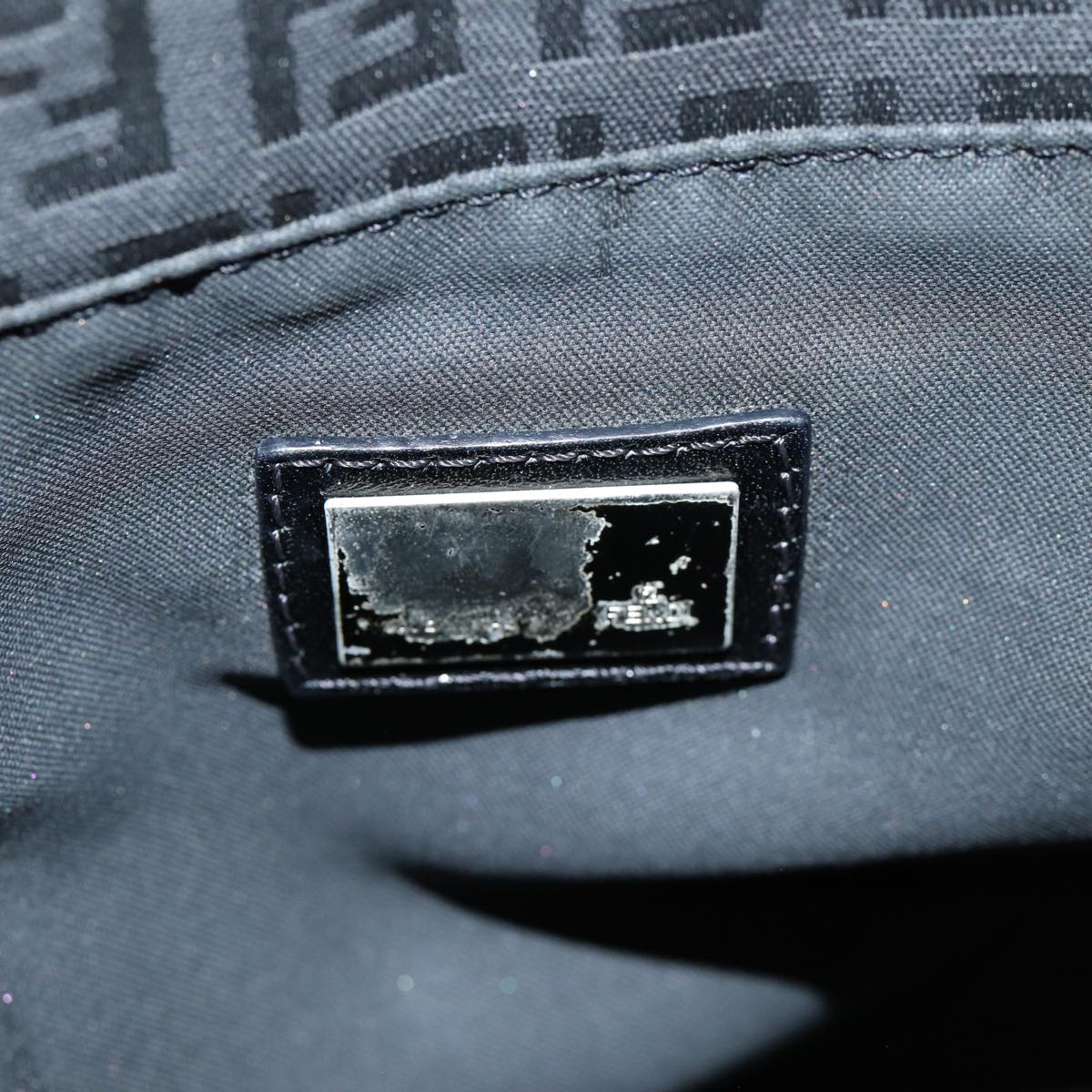 FENDI Zucchino Canvas Hand Bag Black74849