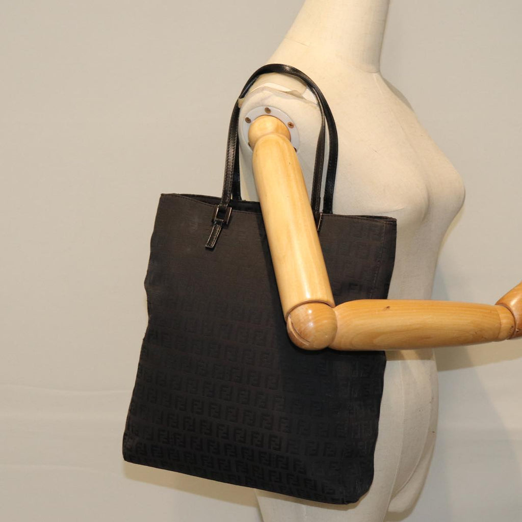 FENDI Zucchino Canvas Hand Bag Black74849