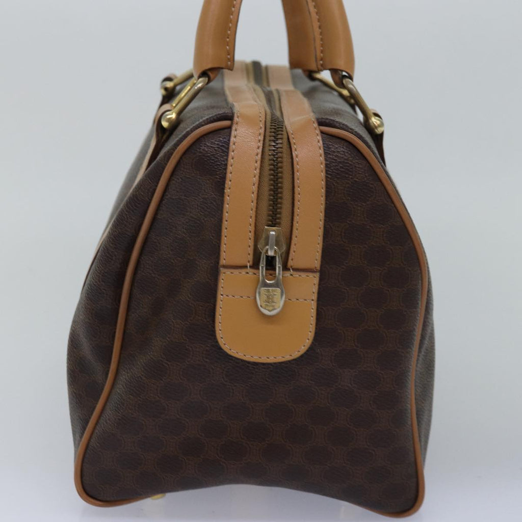 CELINE Macadam Canvas Hand Bag PVC Leather Brown Auth 74884