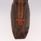 CELINE Macadam Canvas Hand Bag PVC Leather Brown  74886