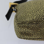 FENDI Mamma Baguette Shoulder Bag Canvas Gold Tone 4088361374891A