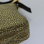FENDI Mamma Baguette Shoulder Bag Canvas Gold Tone 4088361374891A