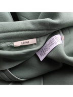 CELINE Mint green wool blend belted coat 66
