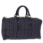 CELINE C Macadam Canvas Boston Bag Navy  74992