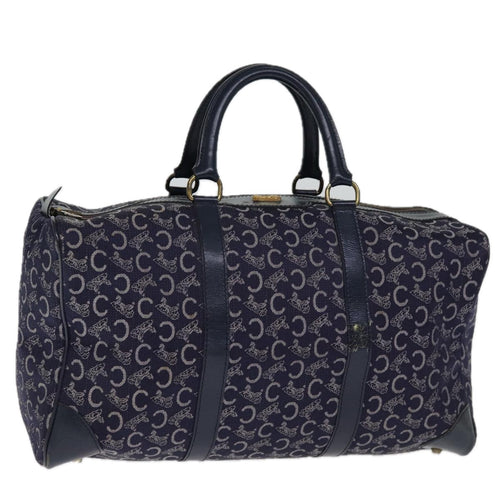 CELINE C Macadam Canvas Boston Bag Navy  74992