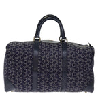 CELINE C Macadam Canvas Boston Bag Navy  74992