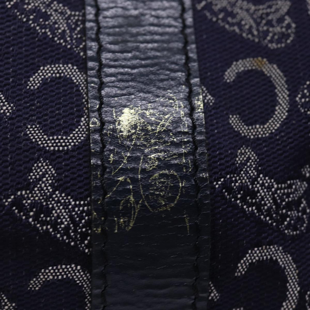 CELINE C Macadam Canvas Boston Bag Navy  74992