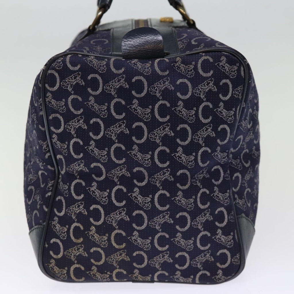 CELINE C Macadam Canvas Boston Bag Navy  74992