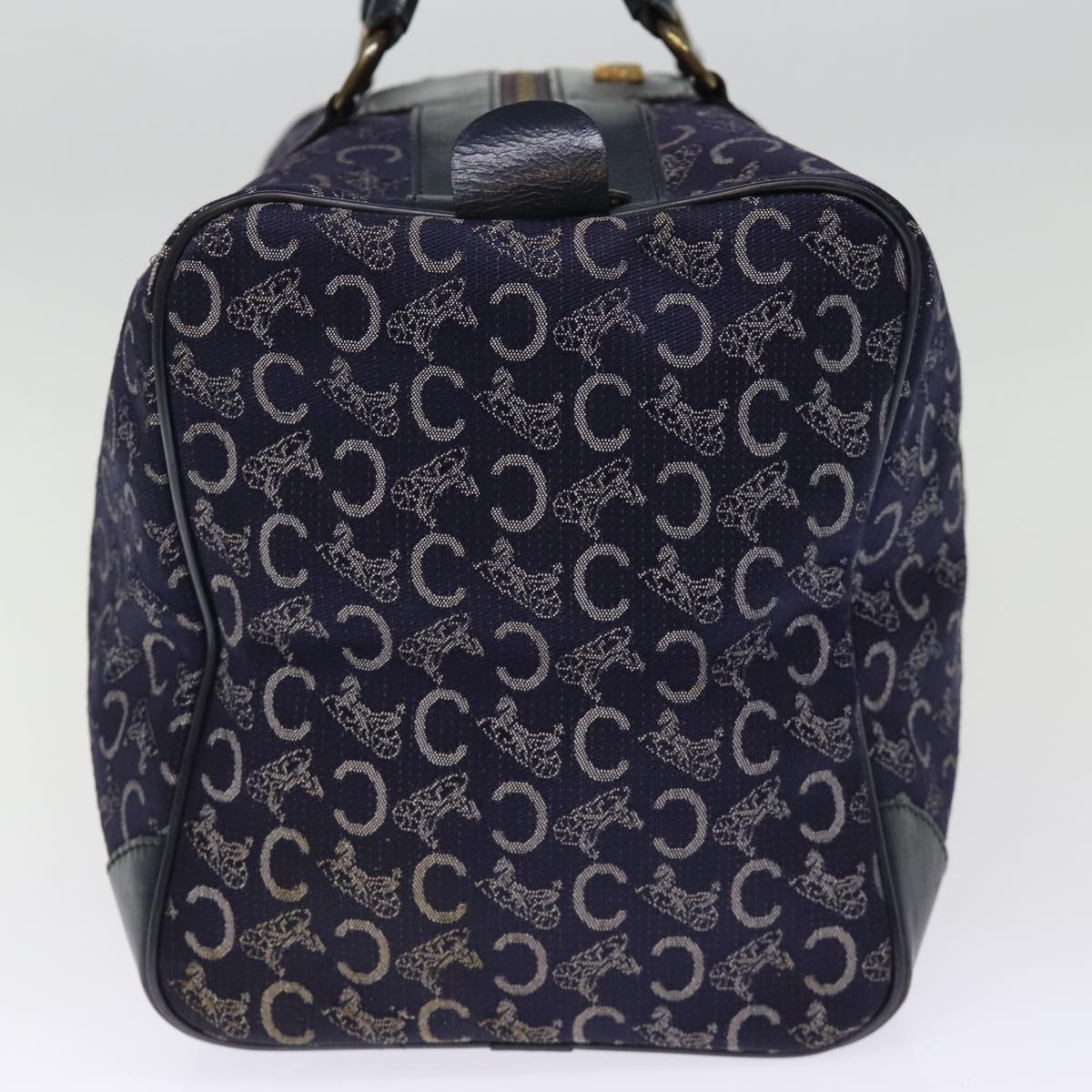 CELINE C Macadam Canvas Boston Bag Navy  74992