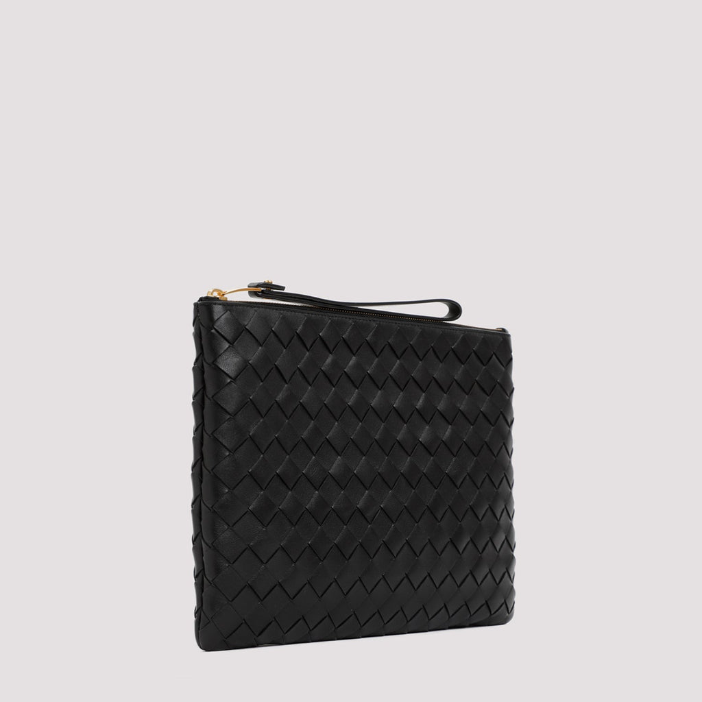 BOTTEGA VENETA Leather Flat Pouch Handbag - 30cm x 22cm