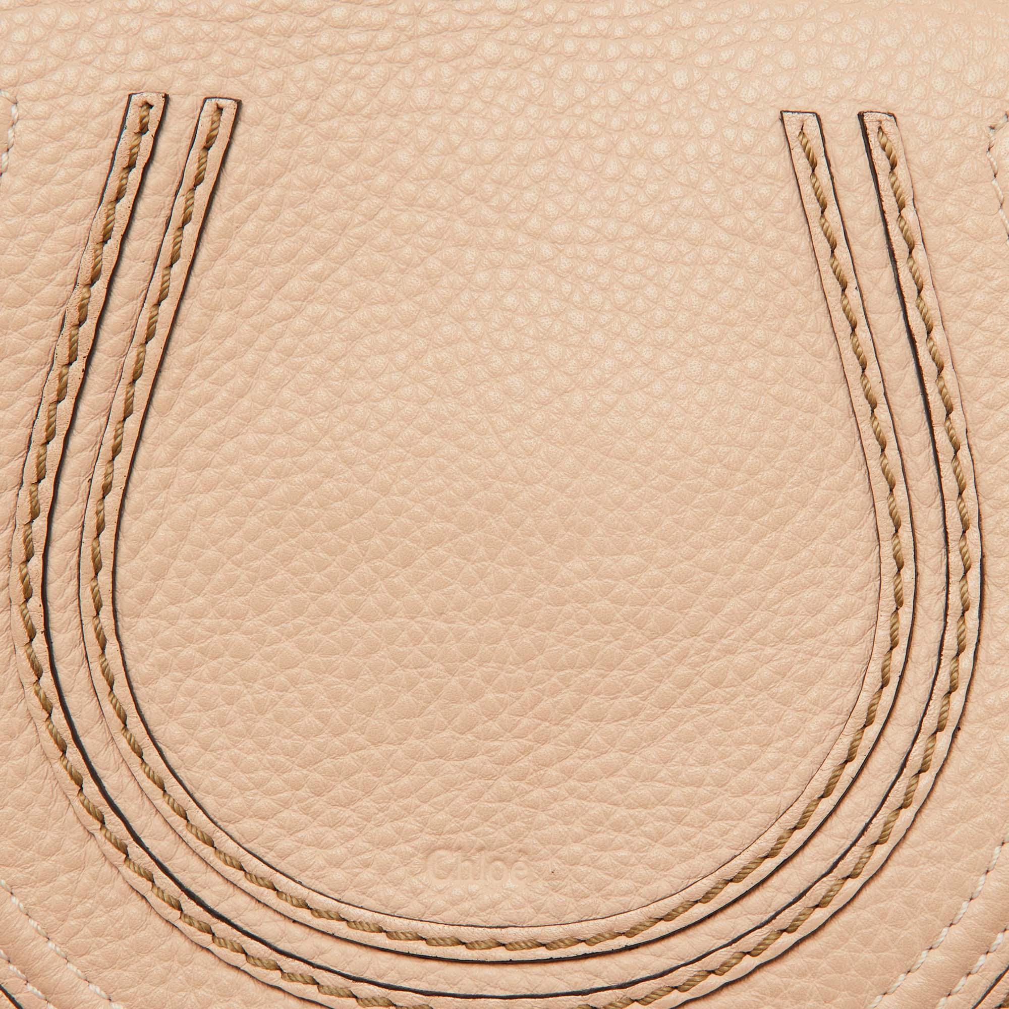 Chloe Beige Leather Small Marcie Shoulder Bag