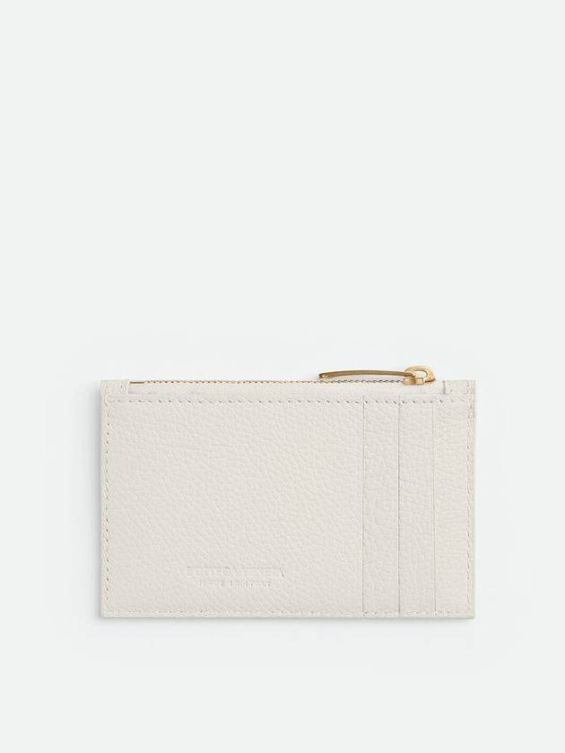Bottega Veneta Zipper Leather Card Wallet White