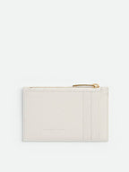 Bottega Veneta Zipper Leather Card Wallet White