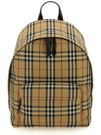 Burberry Vintage Check Motif Nylon Backpack Beige