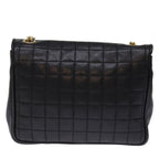 CELINE Chain Shoulder Bag Leather Black  75054