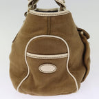 CELINE Hand Bag Canvas Brown Auth 75136