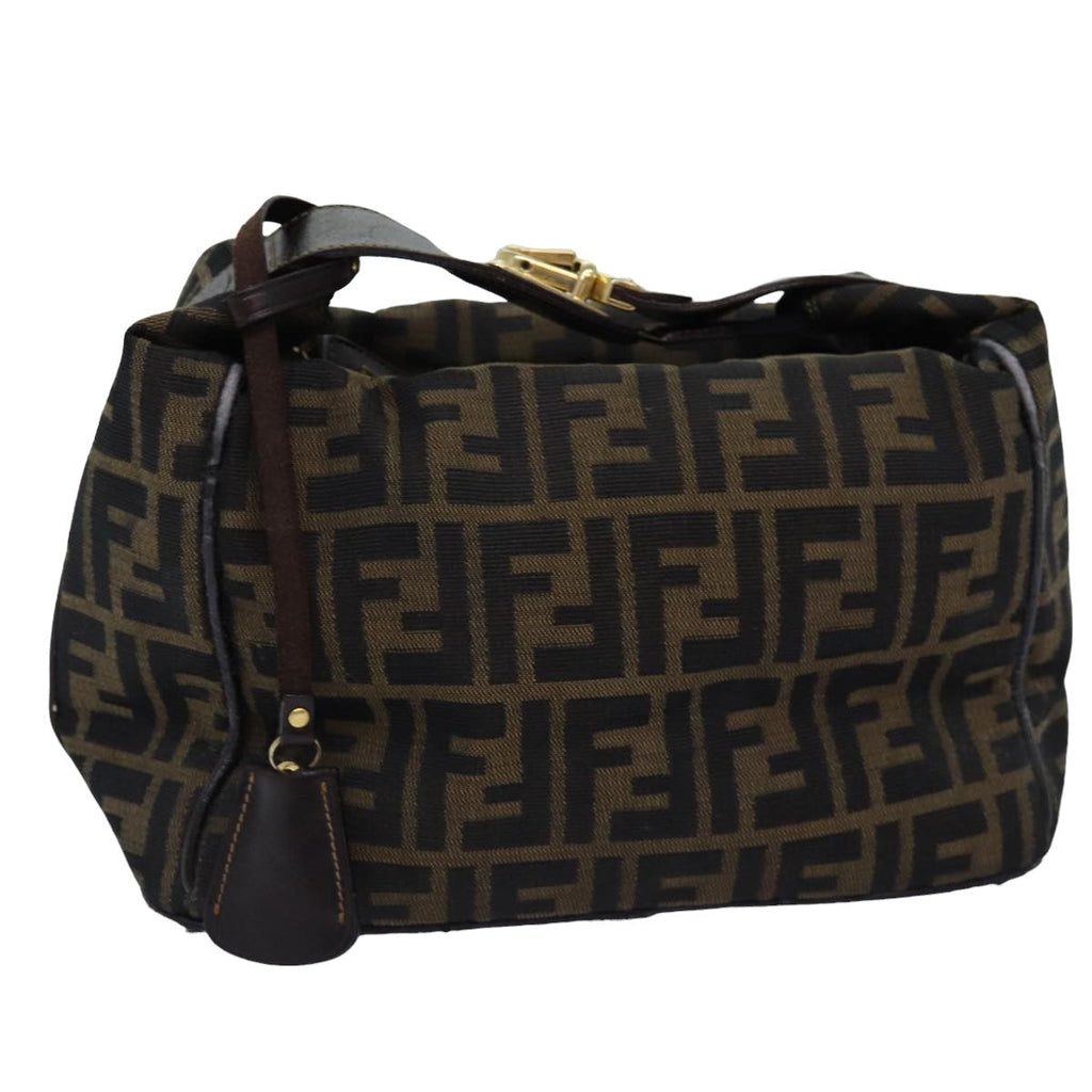 FENDI Zucca Canvas Vanity Cosmetic Pouch Brown Black75223