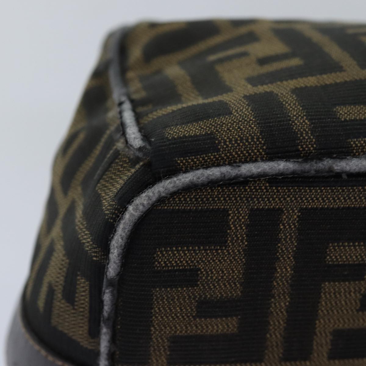 FENDI Zucca Canvas Vanity Cosmetic Pouch Brown Black75223