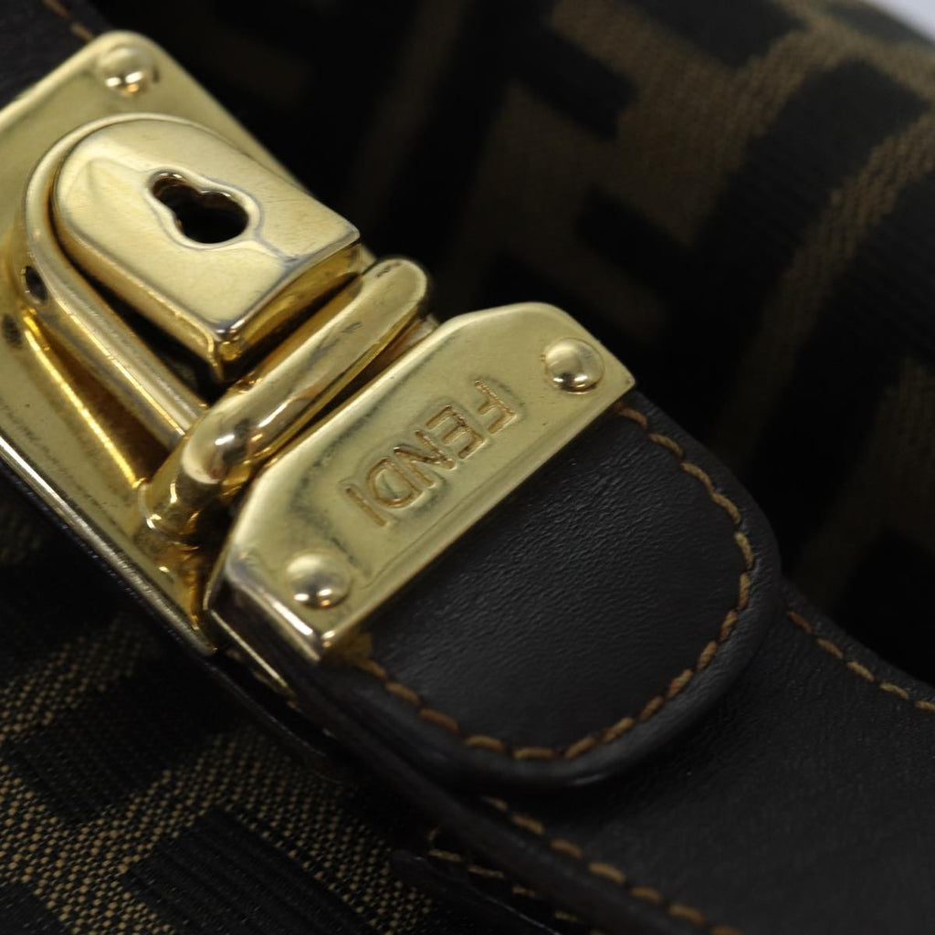 FENDI Zucca Canvas Vanity Cosmetic Pouch Brown Black75223