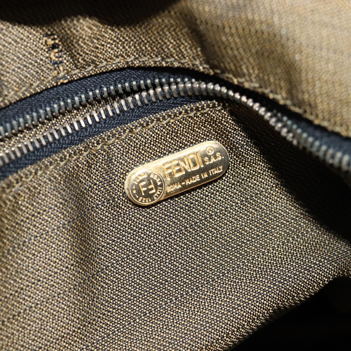 FENDI Zucca Canvas Vanity Cosmetic Pouch Brown Black75223