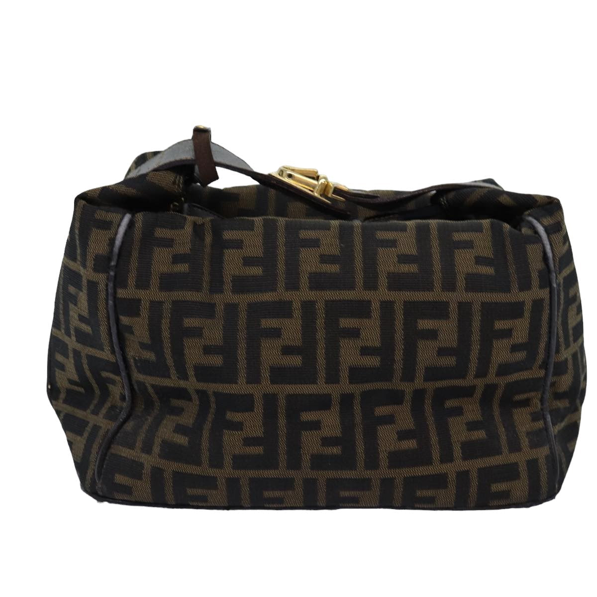 FENDI Zucca Canvas Vanity Cosmetic Pouch Brown Black75223