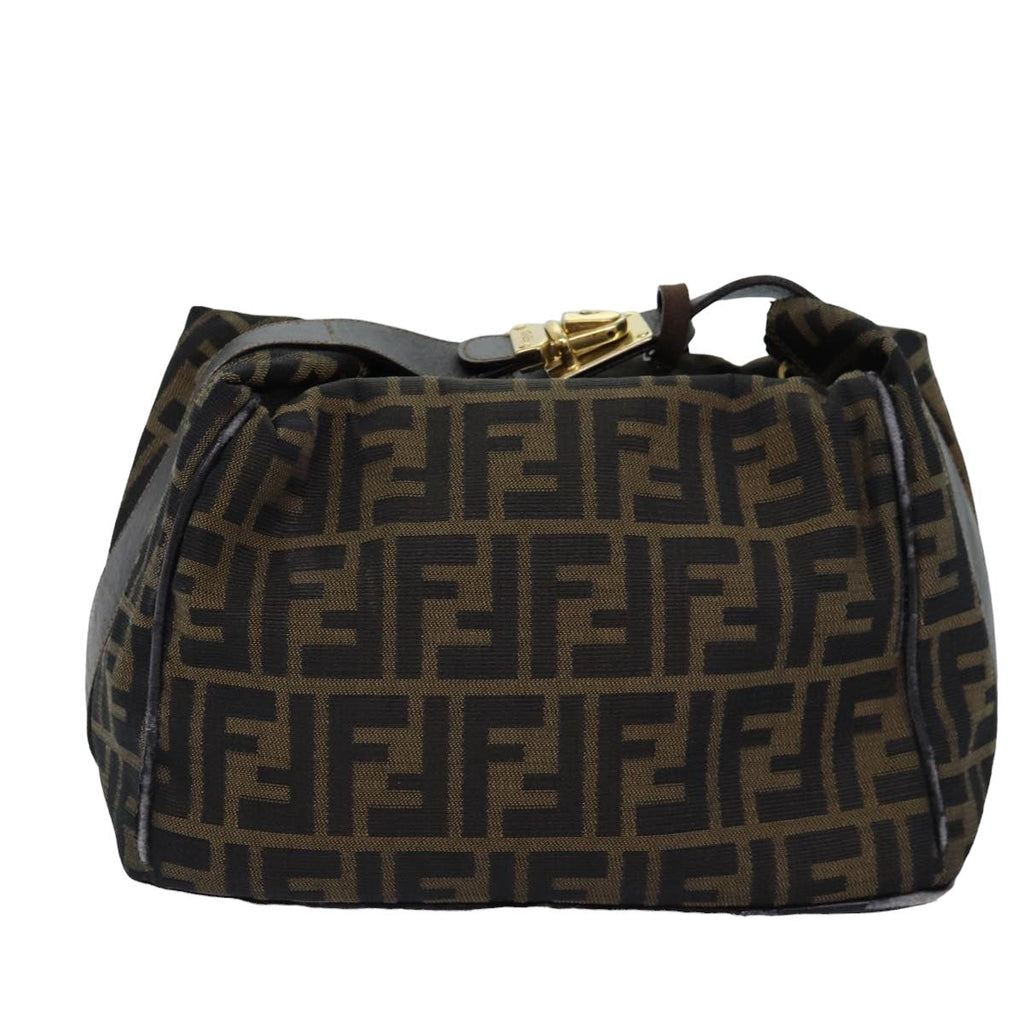 FENDI Zucca Canvas Vanity Cosmetic Pouch Brown Black75223