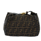FENDI Zucca Canvas Vanity Cosmetic Pouch Brown Black75223