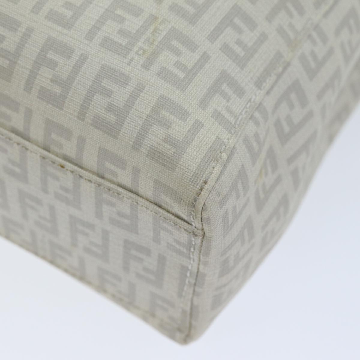FENDI Zucchino Canvas Hand Bag White75224