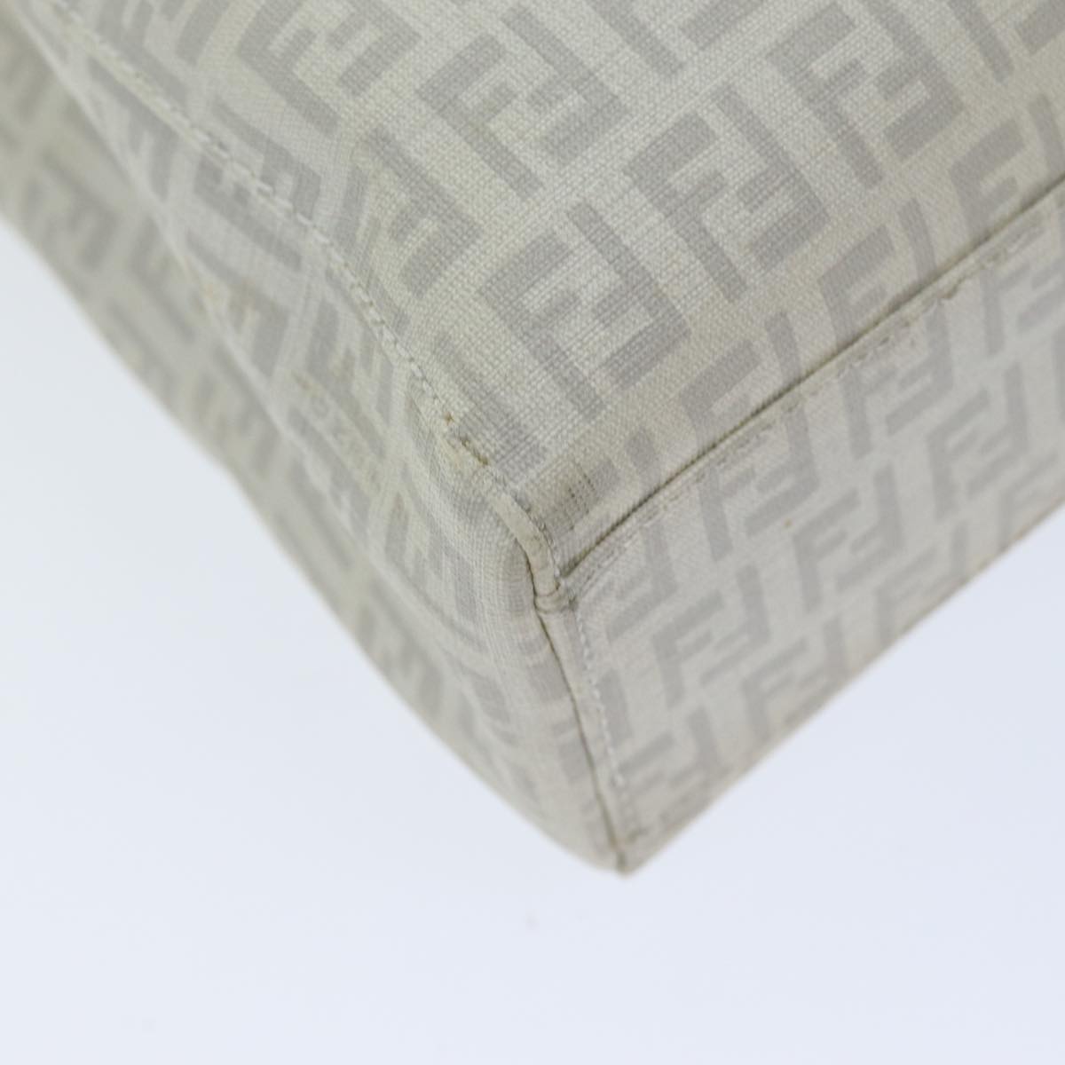 FENDI Zucchino Canvas Hand Bag White75224