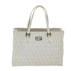 FENDI Zucchino Canvas Hand Bag White75224