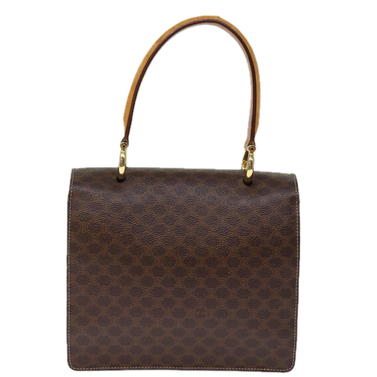 CELINE Macadam Canvas Hand Bag PVC Brown Auth 75225