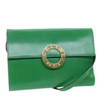 CELINE Shoulder Bag Leather Green  75227A