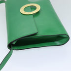 CELINE Shoulder Bag Leather Green  75227A
