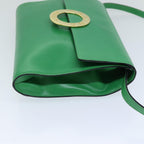 CELINE Shoulder Bag Leather Green  75227A