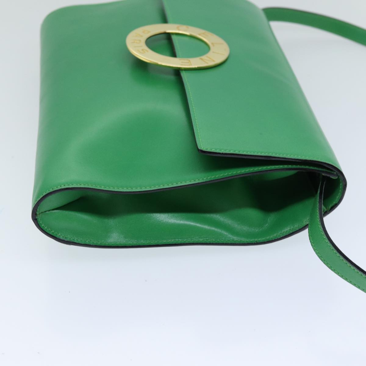 CELINE Shoulder Bag Leather Green  75227A