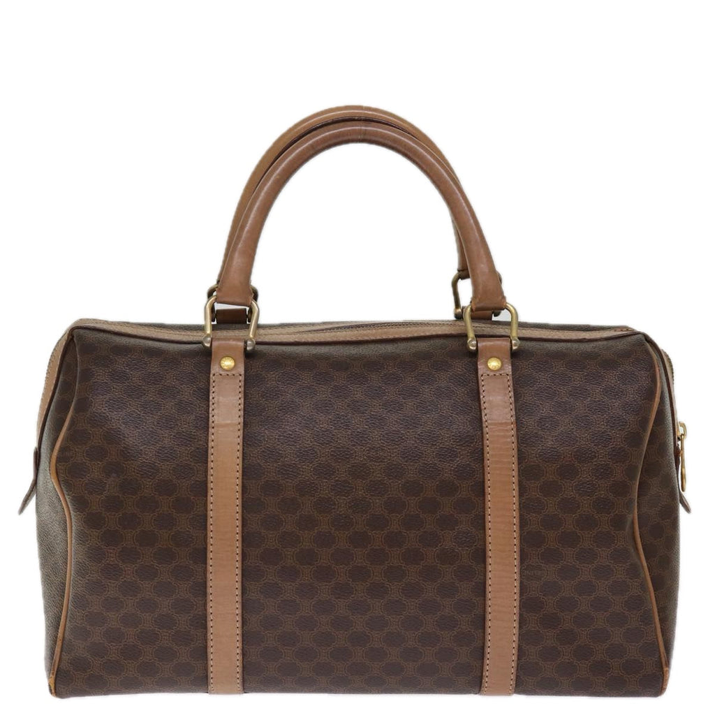 CELINE Macadam Canvas Boston Bag PVC Brown Auth 75235