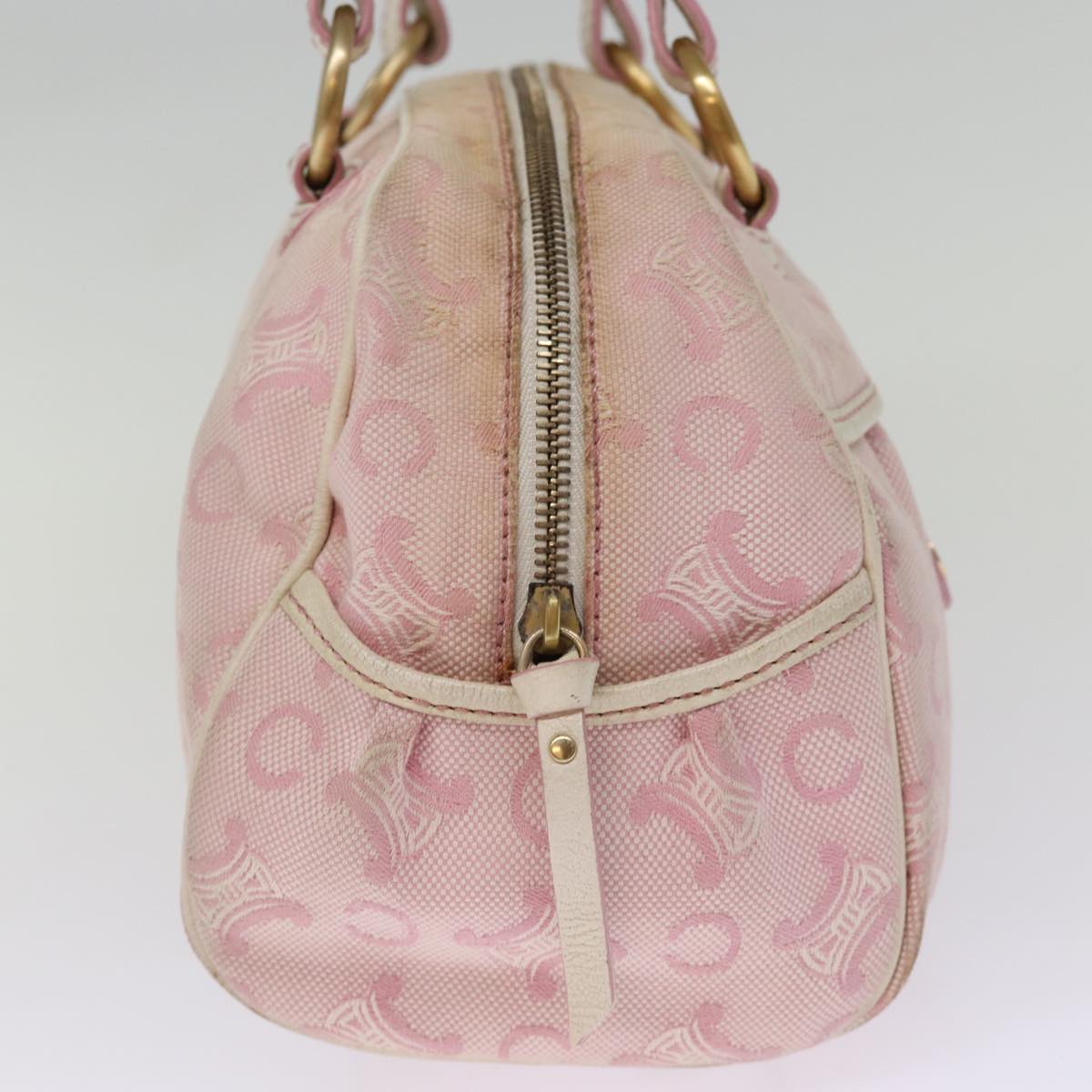 CELINE Macadam Canvas Hand Bag Pink Auth 75323