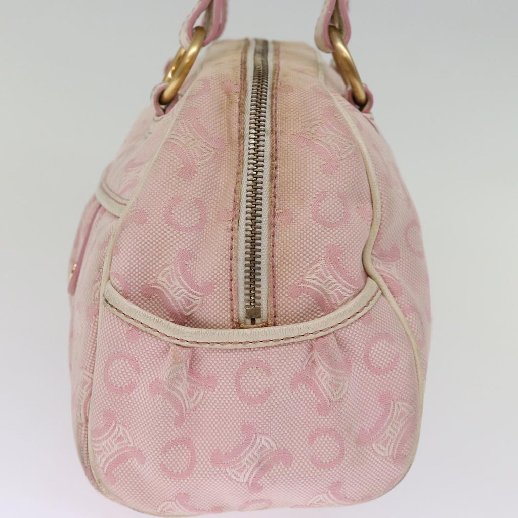 CELINE Macadam Canvas Hand Bag Pink Auth 75323