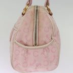 CELINE Macadam Canvas Hand Bag Pink Auth 75323