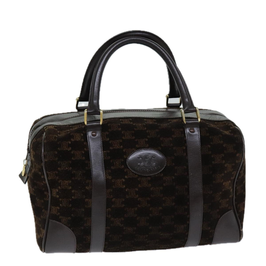 CELINE Macadam Canvas Hand Bag Brown  75324