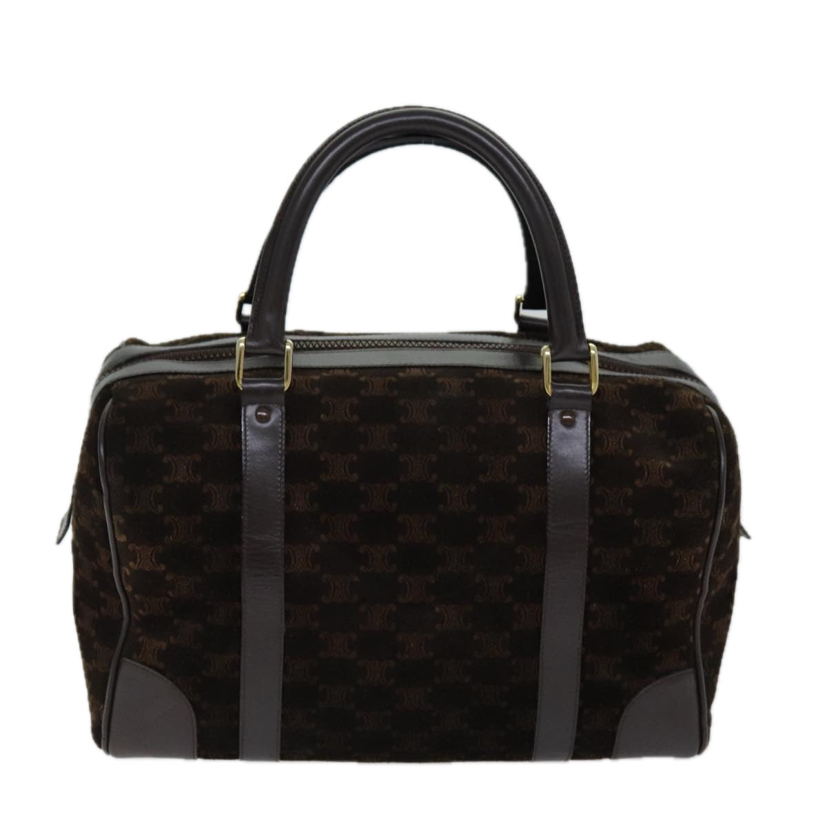 CELINE Macadam Canvas Hand Bag Brown  75324