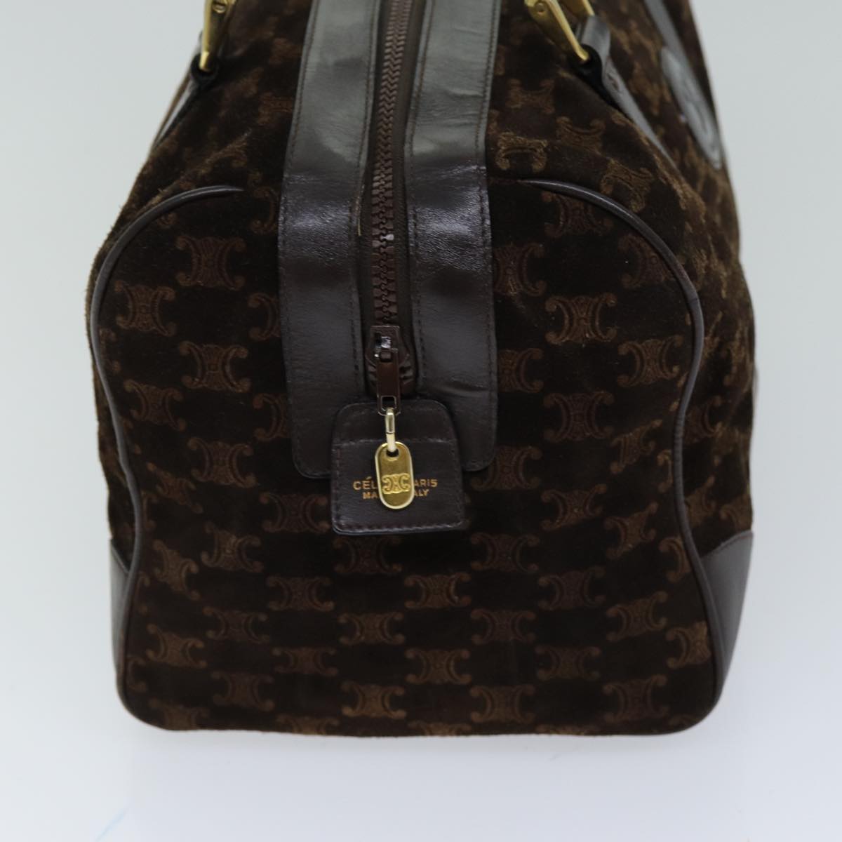 CELINE Macadam Canvas Hand Bag Brown  75324