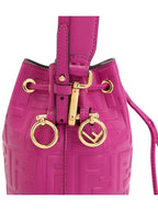 Fendi Mon Tresor Small Leather Bucket Bag Pink