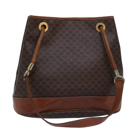 CELINE Macadam Canvas Shoulder Bag PVC Brown  75369