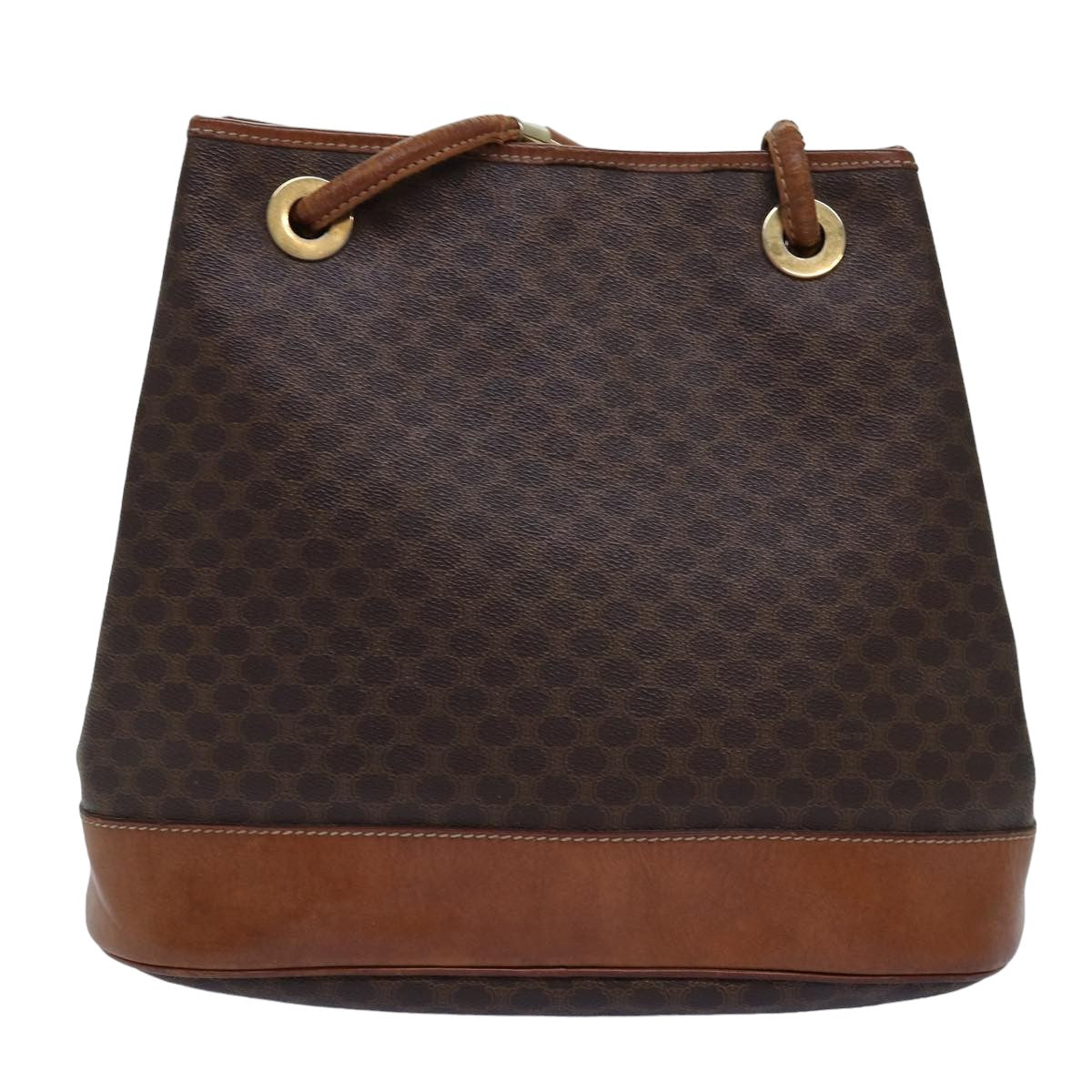 CELINE Macadam Canvas Shoulder Bag PVC Brown  75369