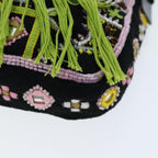 FENDI Mamma Baguette Shoulder Bag beads Black75387A