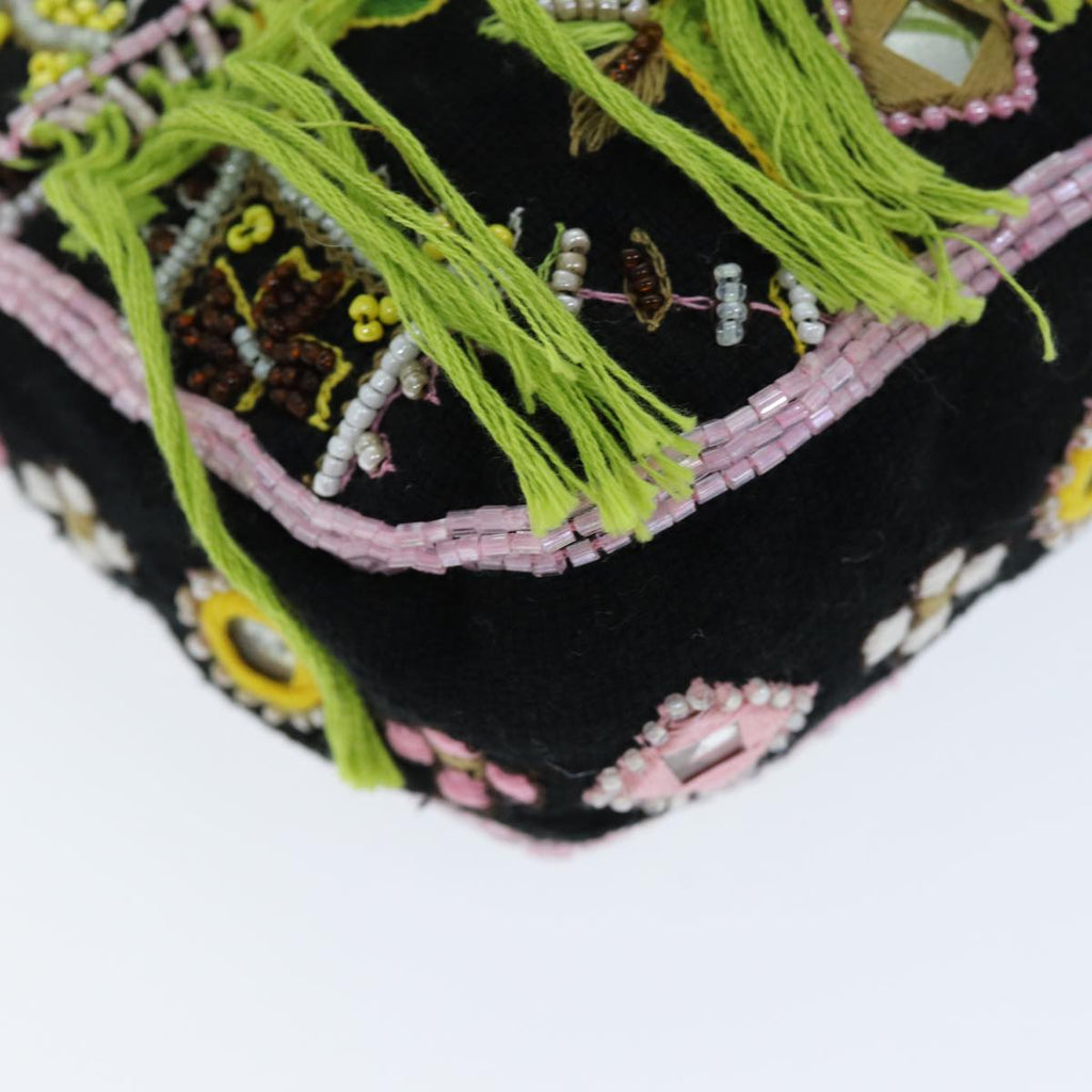 FENDI Mamma Baguette Shoulder Bag beads Black75387A